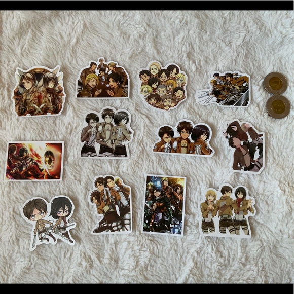 ❗️SOLD❗️$15 AOT fan stickers (x12 large size) - Picture 1 of 1